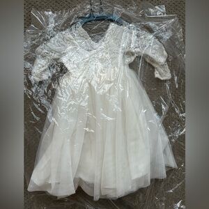 Charming Lace Bodice Flower Girl Dress in White